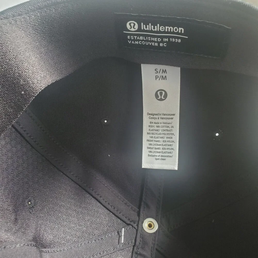 Lululemon Classic Ball Cap Black Small/ Medium Adjustable Cotton Twill Logo